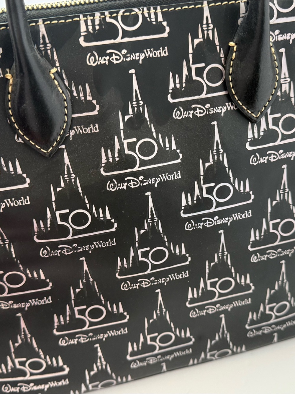 Dooney & Bourke Black Walt Disney World 50th Anniversary Dome Satchel - Picture 7 of 9